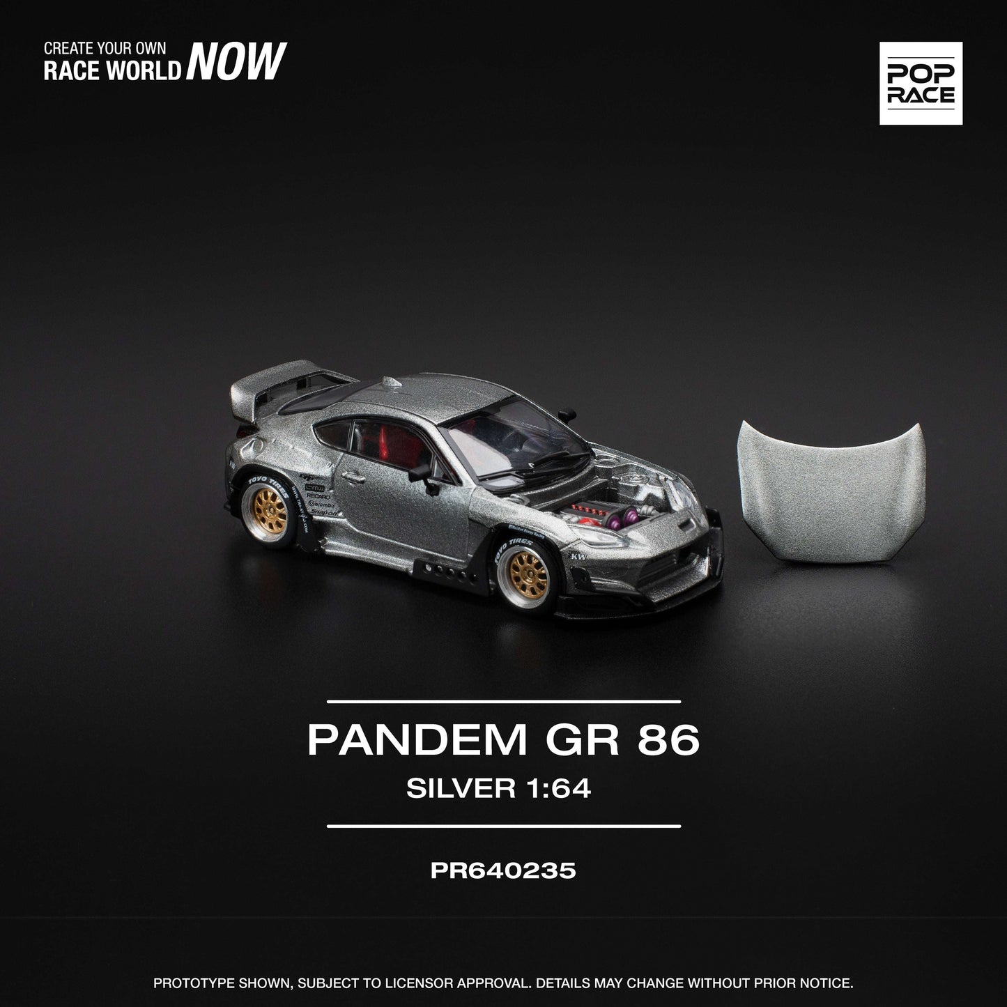 POP RACE Pandem GR 86 Silver