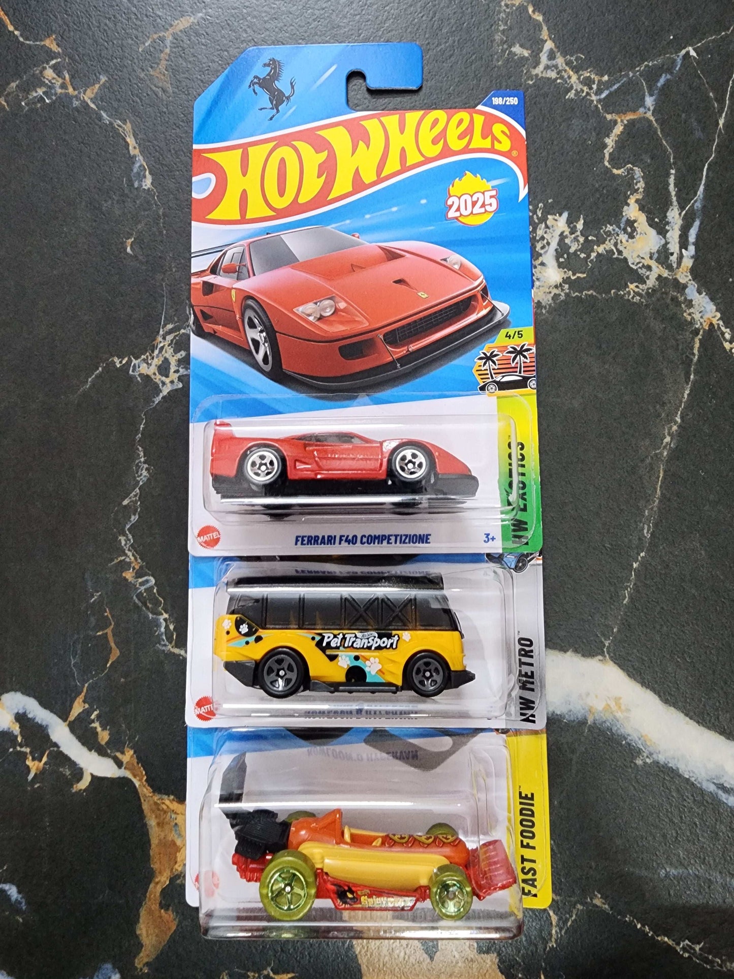 Hot Wheels Eclectic Icons: Ferrari F40 Competizione, Kowloon'D Hypervan, & Street Wiener (3-Car Set - 10)