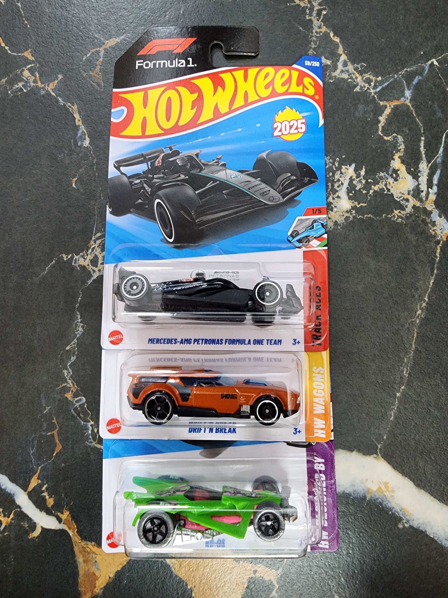 Hot Wheels Race & Future Trio: Mercedes-AMG F1, Drift'N Break, & RD-06 (3-Car Set - 16)