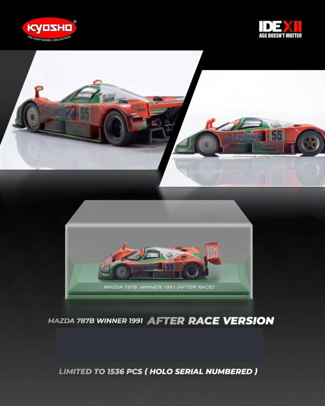 KYOSHO 1/64 Mazda 787B Winner 1991 (After Race Version) | 2025