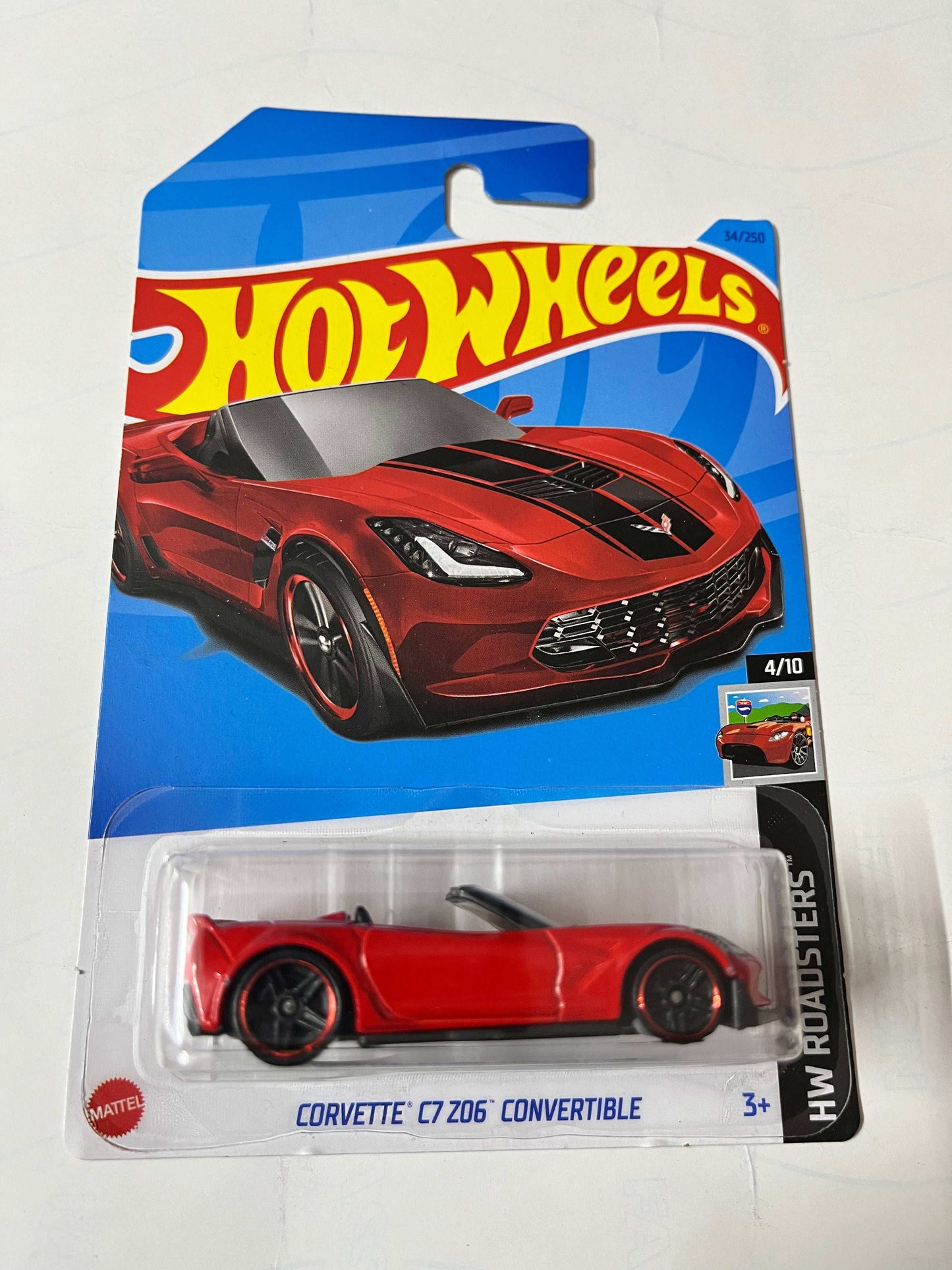 Imported Hot Wheels Mainline Corvette C7 Z06 Convertible Die-cast Car 1:64 Scale Collector Model