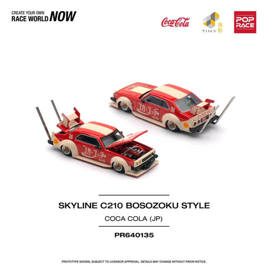 Pop Race PR 64-135: Coca-Cola Skyline C210 Kaido Racer Bosozoku Style