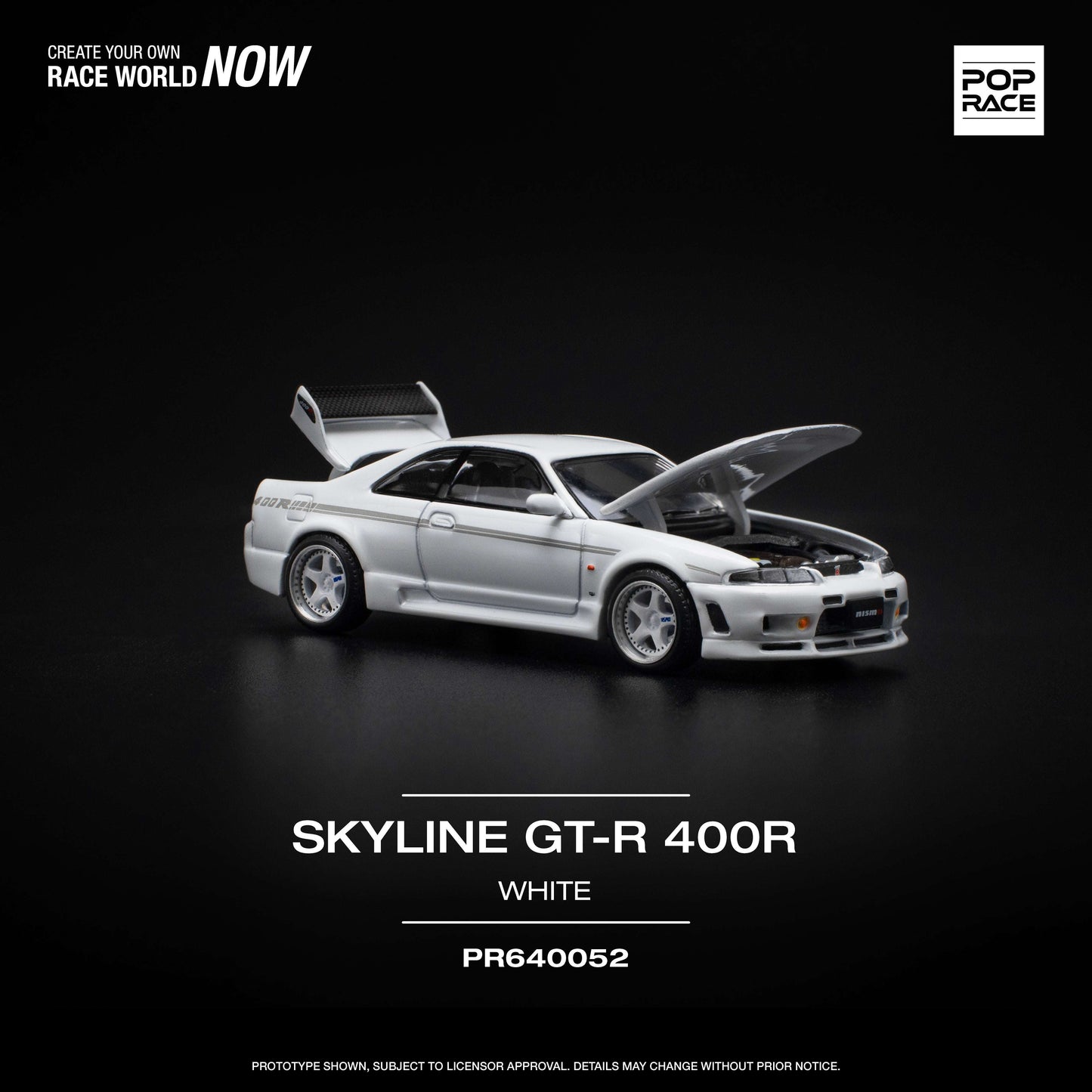 POP RACE Nissan Skyline GT-R R33 Nismo 400R White