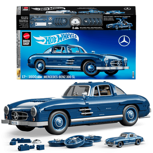 Mattel Brick Shop Hot Wheels Mercedes-Benz 300 Sl Building Toy Kit (1600 Pieces)