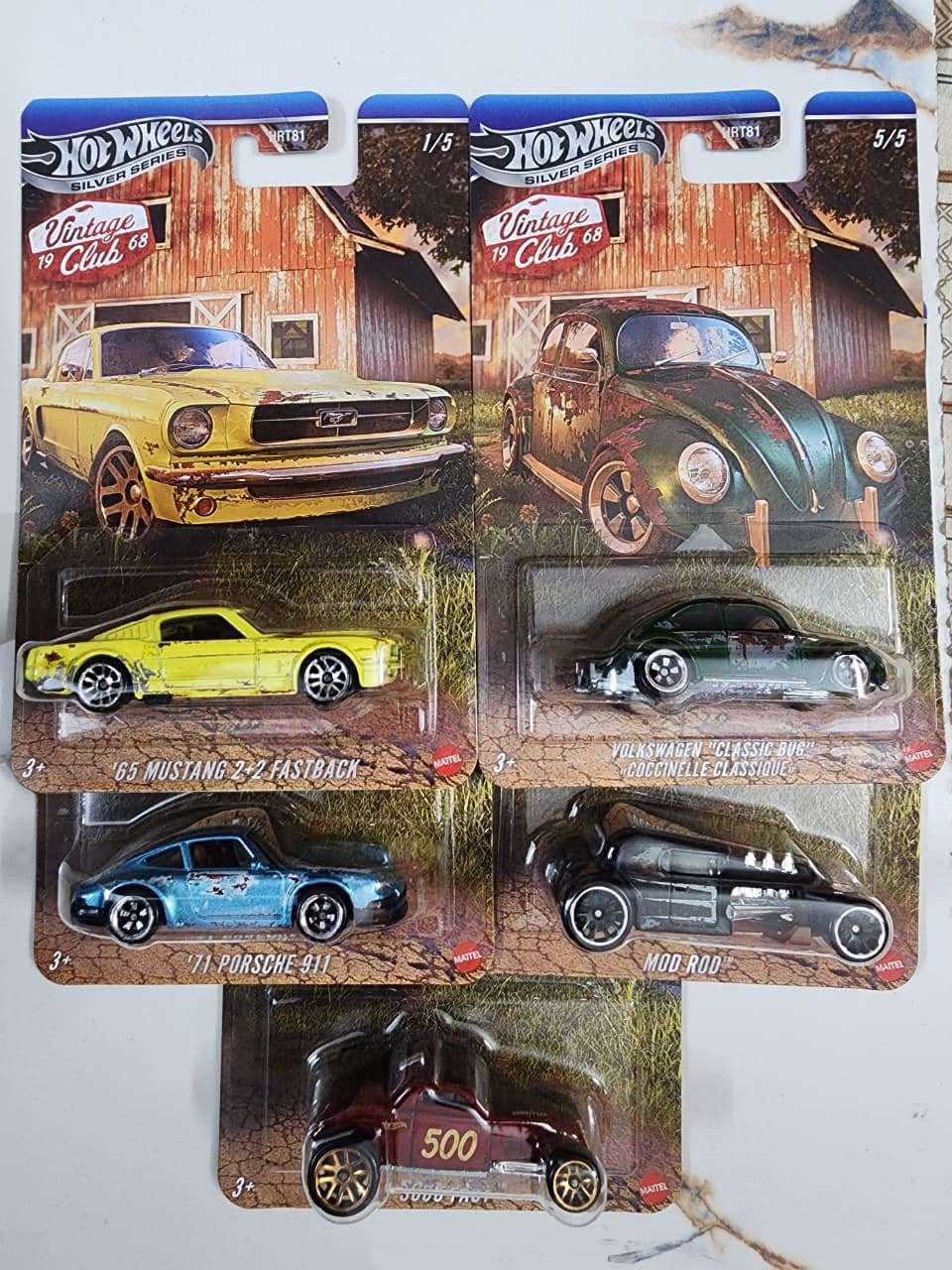 Hot Wheels Silver Series 2025 - Vintage Club (Set of 5)