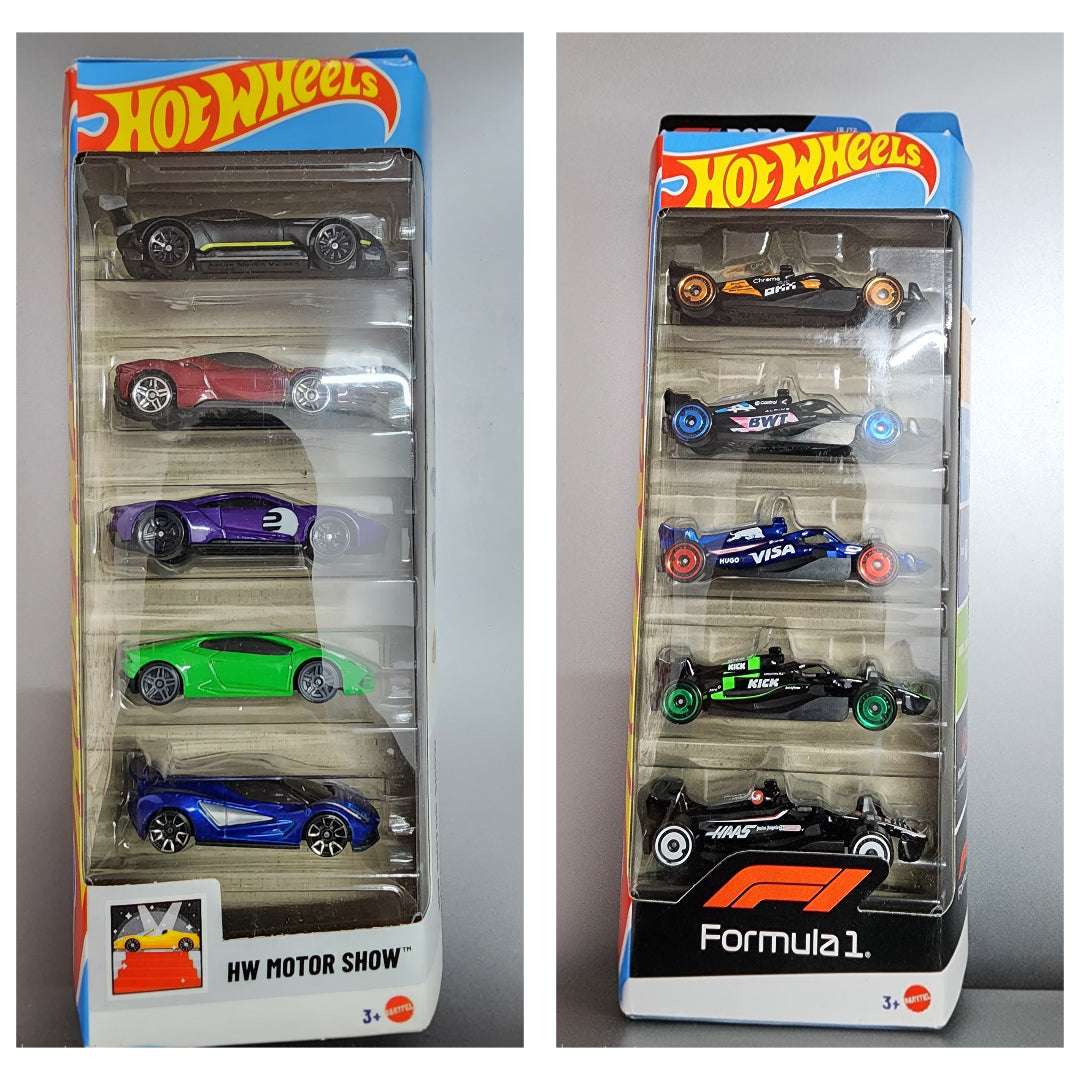 Hot Wheels 2024 F1 & 2025 HW Motor Show - Dual 5-Pack Bundle!