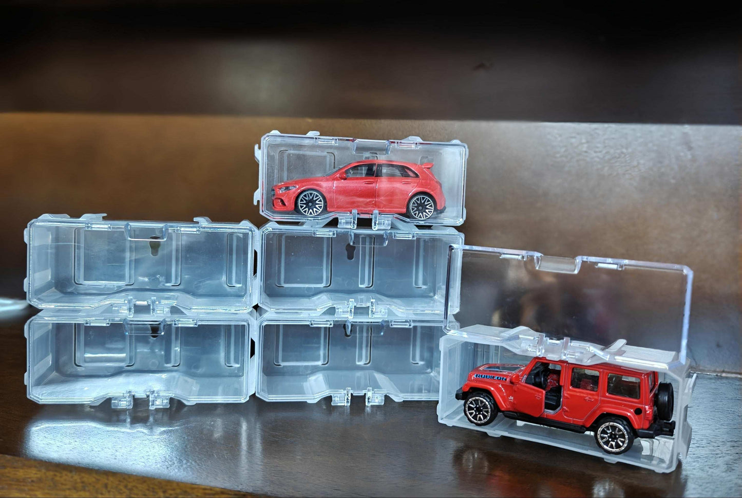 Clear Diecast Cars Storage Case Plastic 1/64 Scale ( Cars shown in the images are not included, contains only ONE Diecast Storage Case )