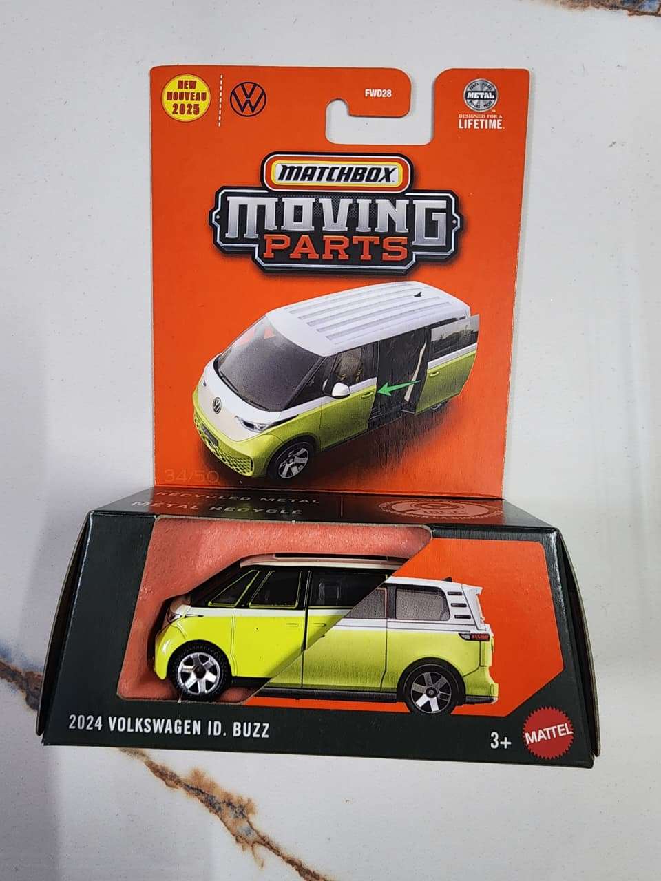 Matchbox Moving parts 2024 Volkswagen ID. Buzz Die-Cast Sports Car Collectible 1:64 Scale