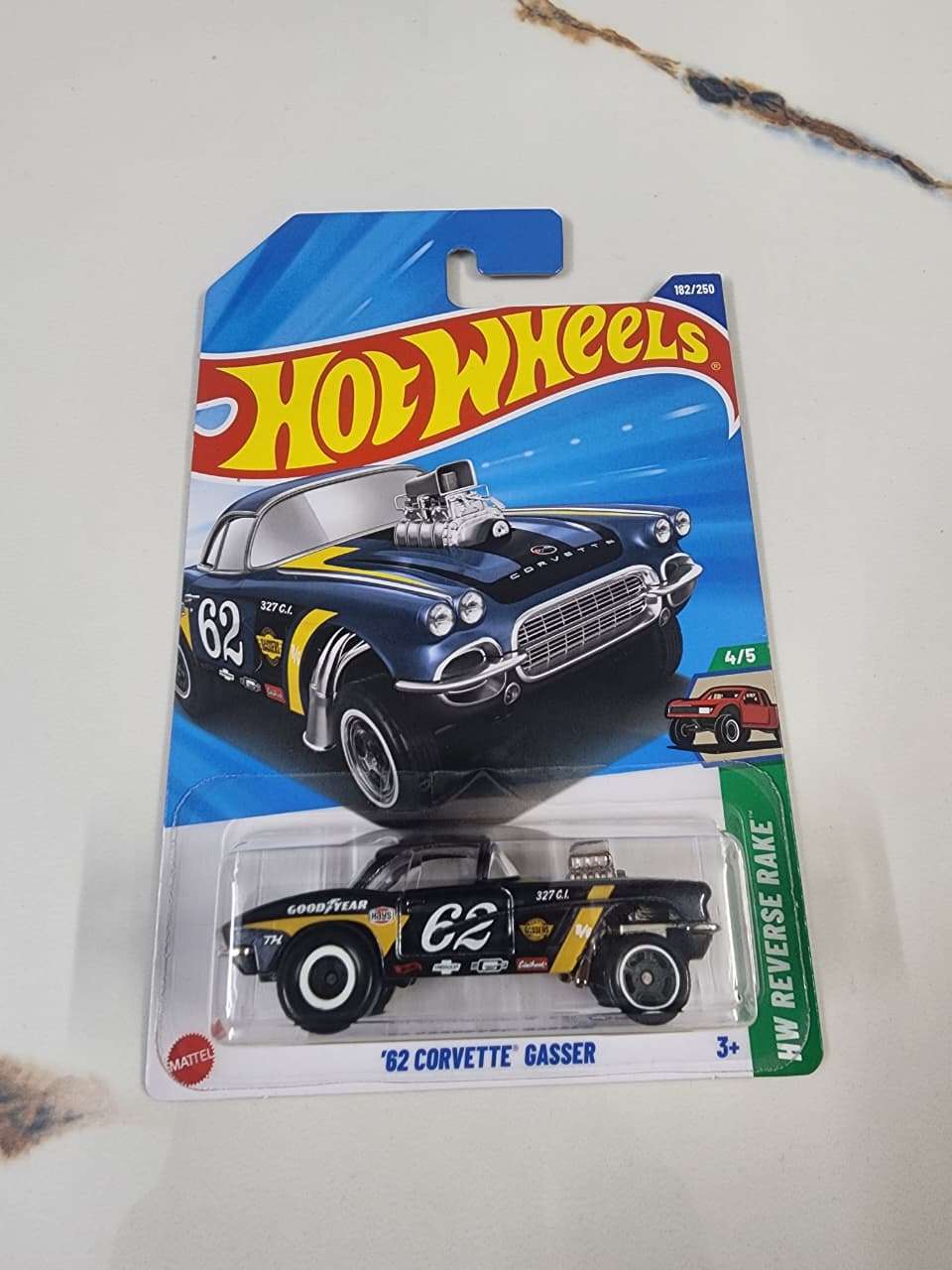 Hot Wheels Super Treasure Hunt : 62 Corvette Gasser (With Free