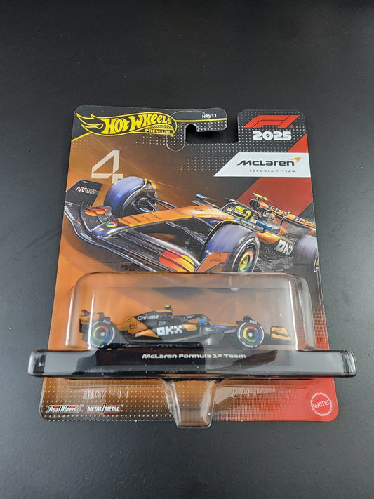 Hot Wheels Premium Formula 1 2025 - Mclaren Formula 1 team (#4),Mclaren Formula 1 team (#81)& Mercedes AMG Petronas Formula 1 team(# 63)