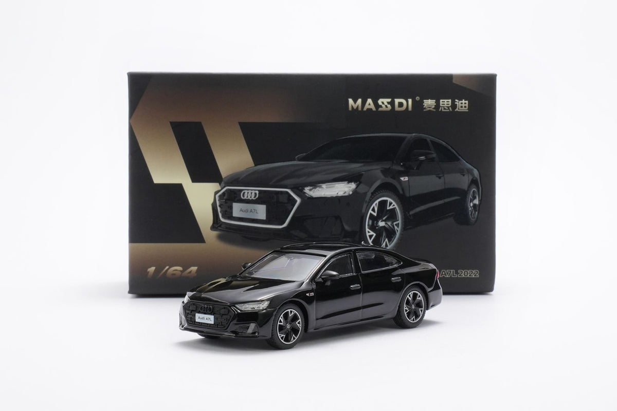 Massdi 1:64 2022 Audi A7L Black - Zoomsters India
