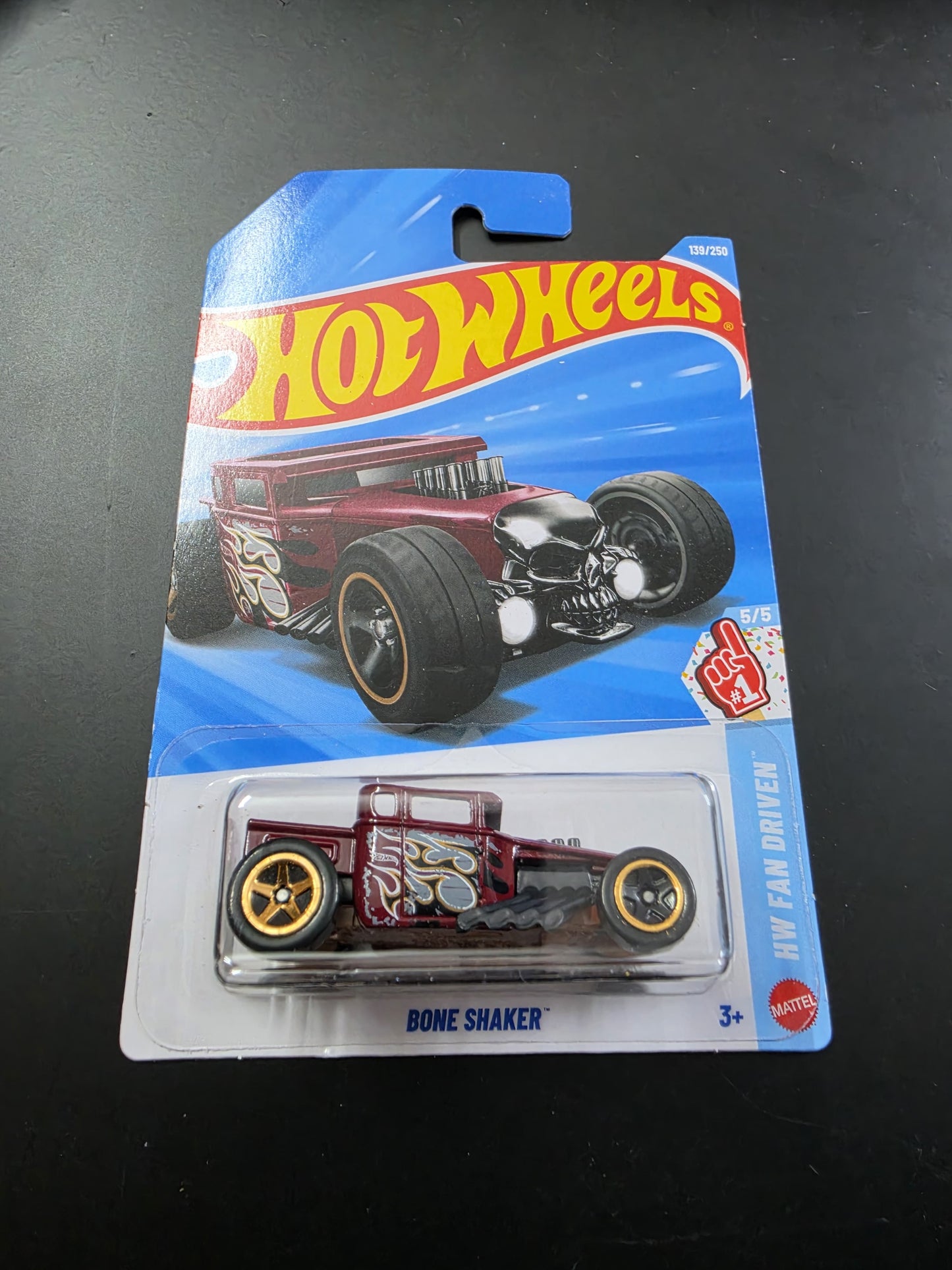 Hot Wheels Mainline G Case 2026: Bone Shaker (Maroon/Gold)