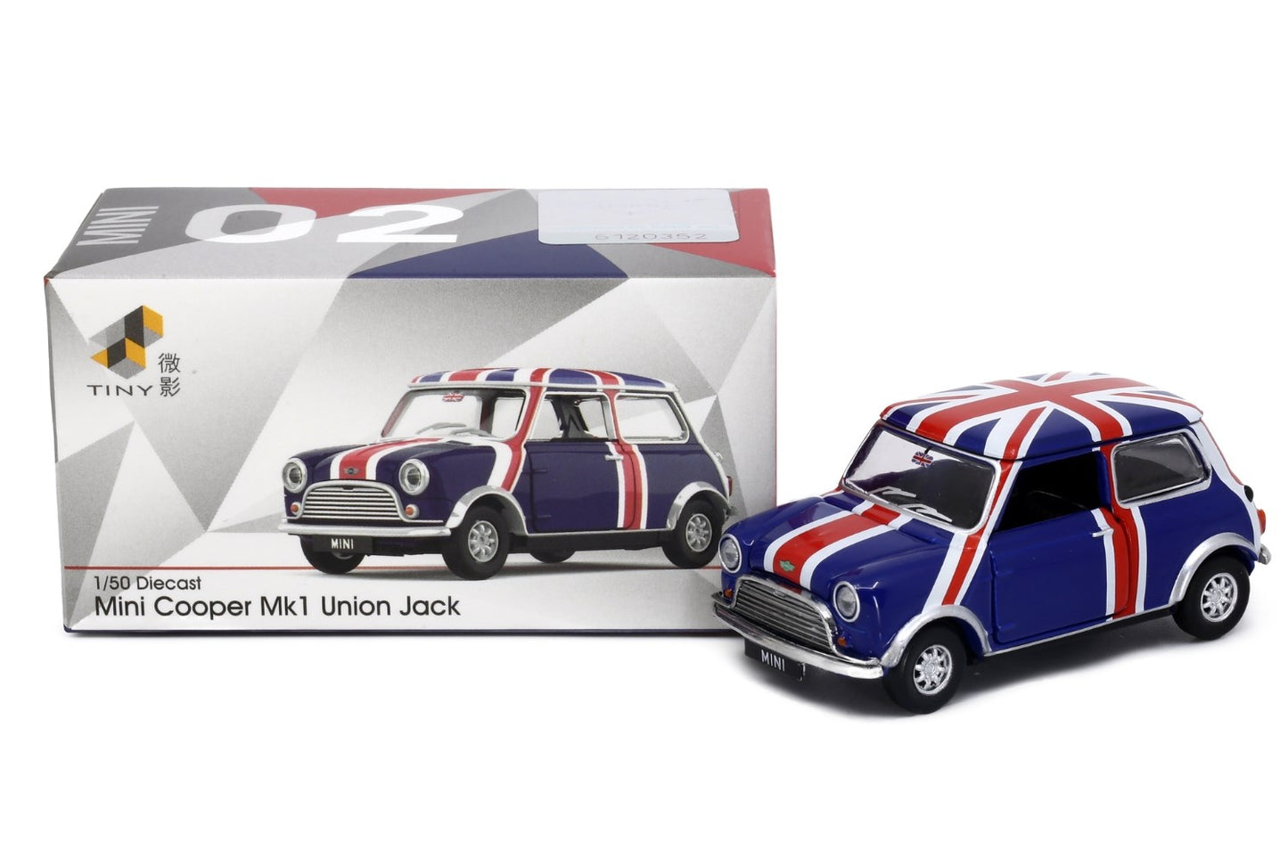 Tiny City Diecast Model Car 1:50 scale- Mini Cooper Union Jack ATC64544 - Zoomsters India