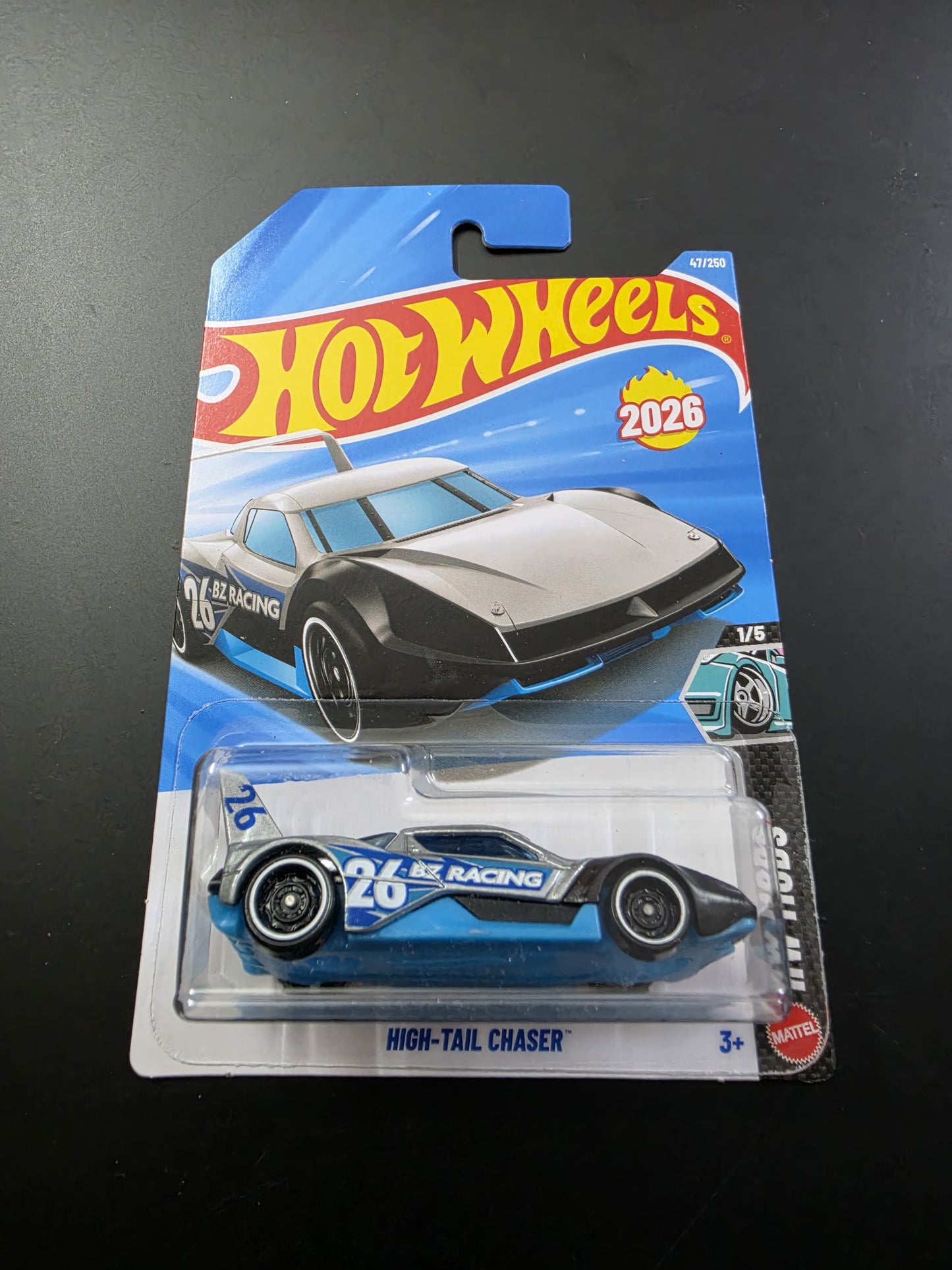 Hot Wheels Mainline G Case 2026 : High-Tail Chaser (Silver/Blue)