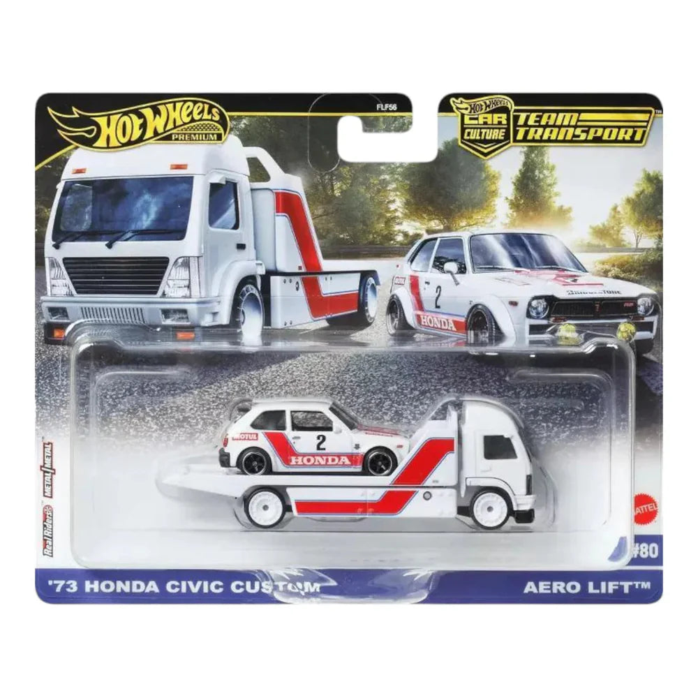 Hot Wheels Team Transport : 73 Honda Civic Custom and Aero Lift