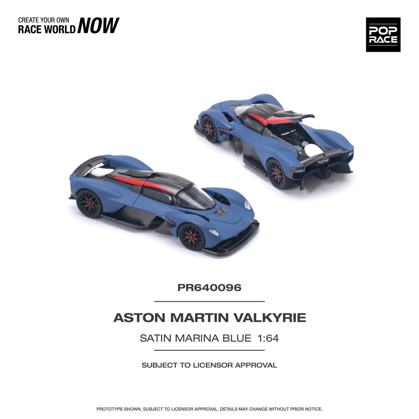 POP RACE Aston Martin Valkyrie Satin Marina Blue