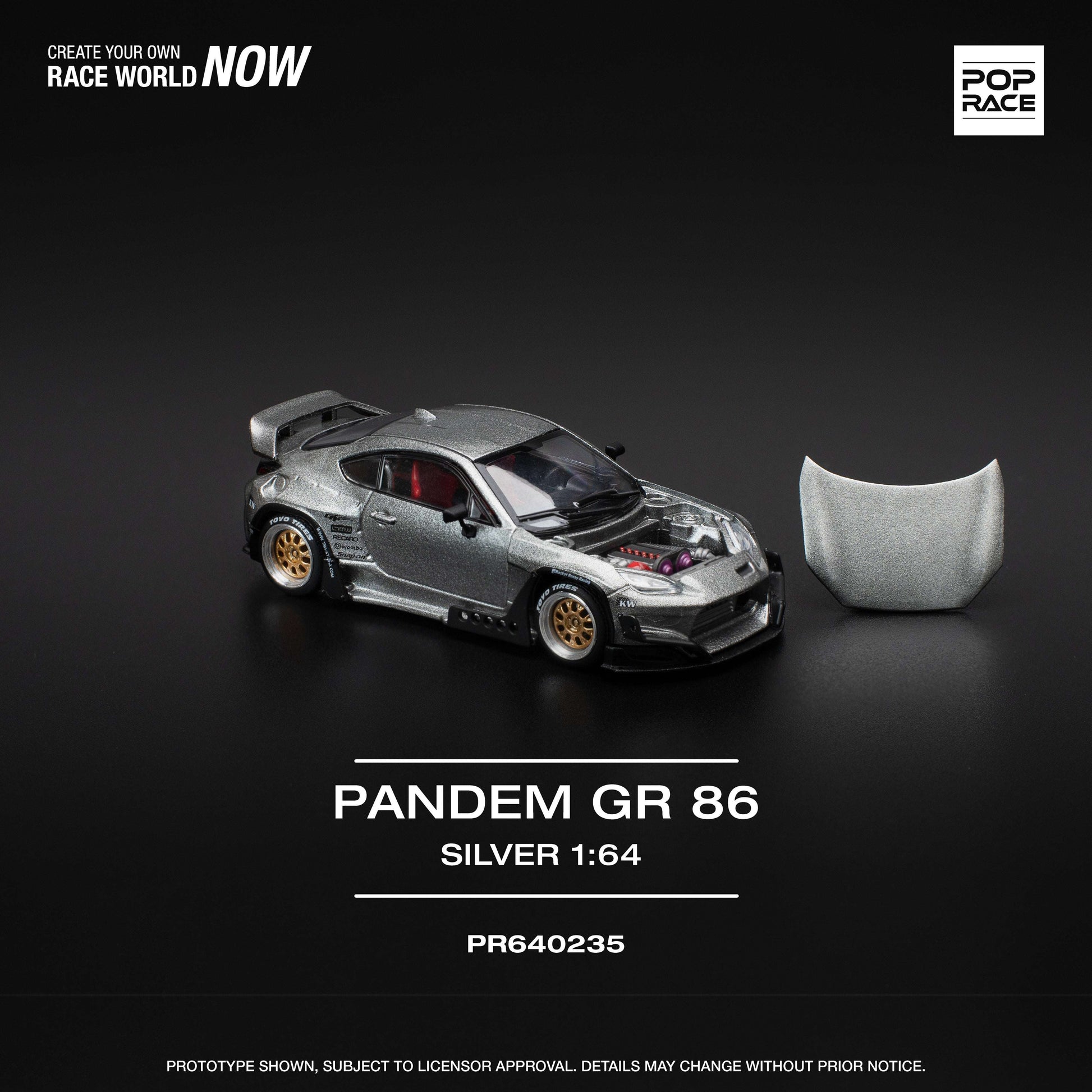 POP RACE Pandem GR 86 Silver