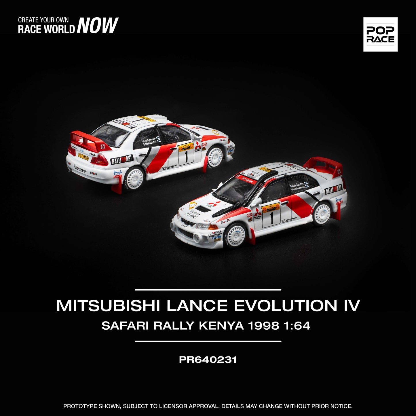 POP RACE Mitsubishi Lancer Evolution IV Safari Rally Kenya 1998