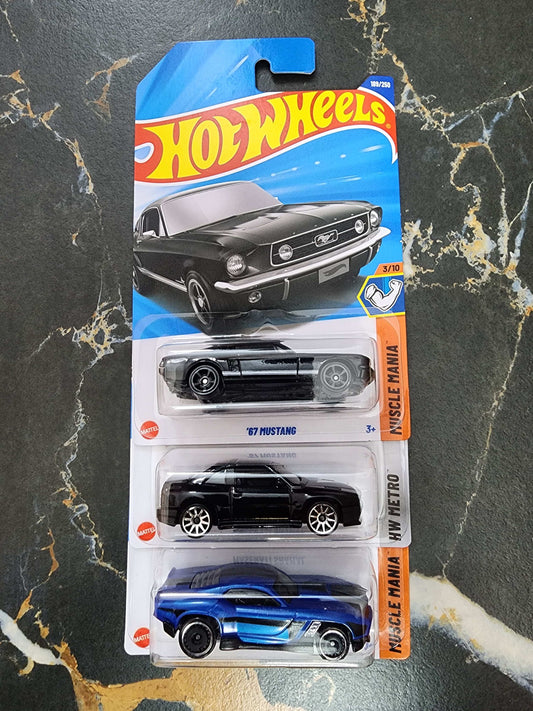 Hot Wheels Power Trio: '67 Mustang, Maserati Shamal, & Ravenger S/T (3 Car Set - 2 )