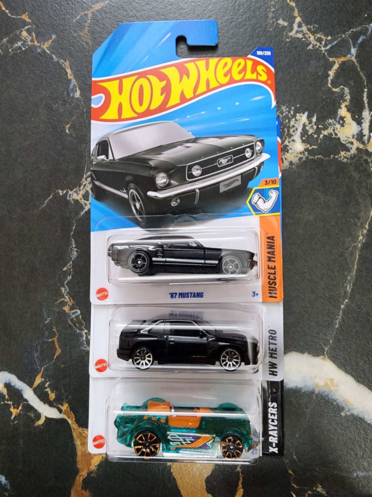 Hot Wheels Legends Trio: '67 Mustang, Maserati Shamal, & Monteracer (3-Car Set - 3)