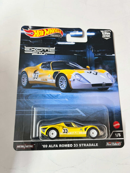 Imported Hot Wheels Car Culture 69 Alfa Romeo 33 Stradale Exotic Envy  Die-cast Car 1:64 Scale Collector Model
