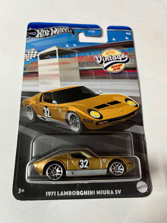 Imported Hot Wheels 1971 Lamborghini Miura SV Vintage Edition Die-cast Car 1:64 Scale Collector Model