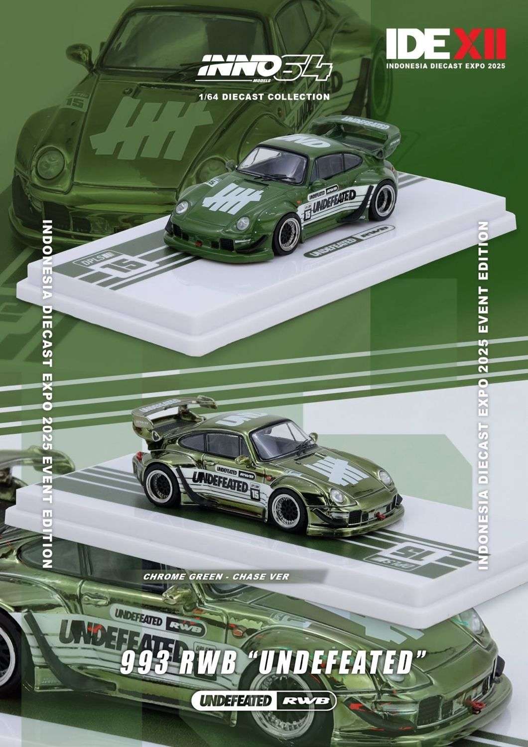 INNO 64 993 RWB “UNDEFEATED” Green | Non Chase | 2025 Indonesia Diecast Expo (IDE-XII)
