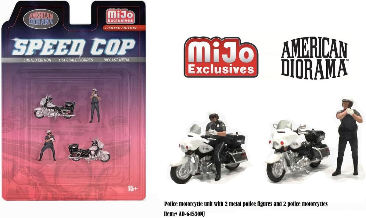 MiJO Exclusives American Diorama 1:64 scale Limited edition Figure Set :  Speed Cop