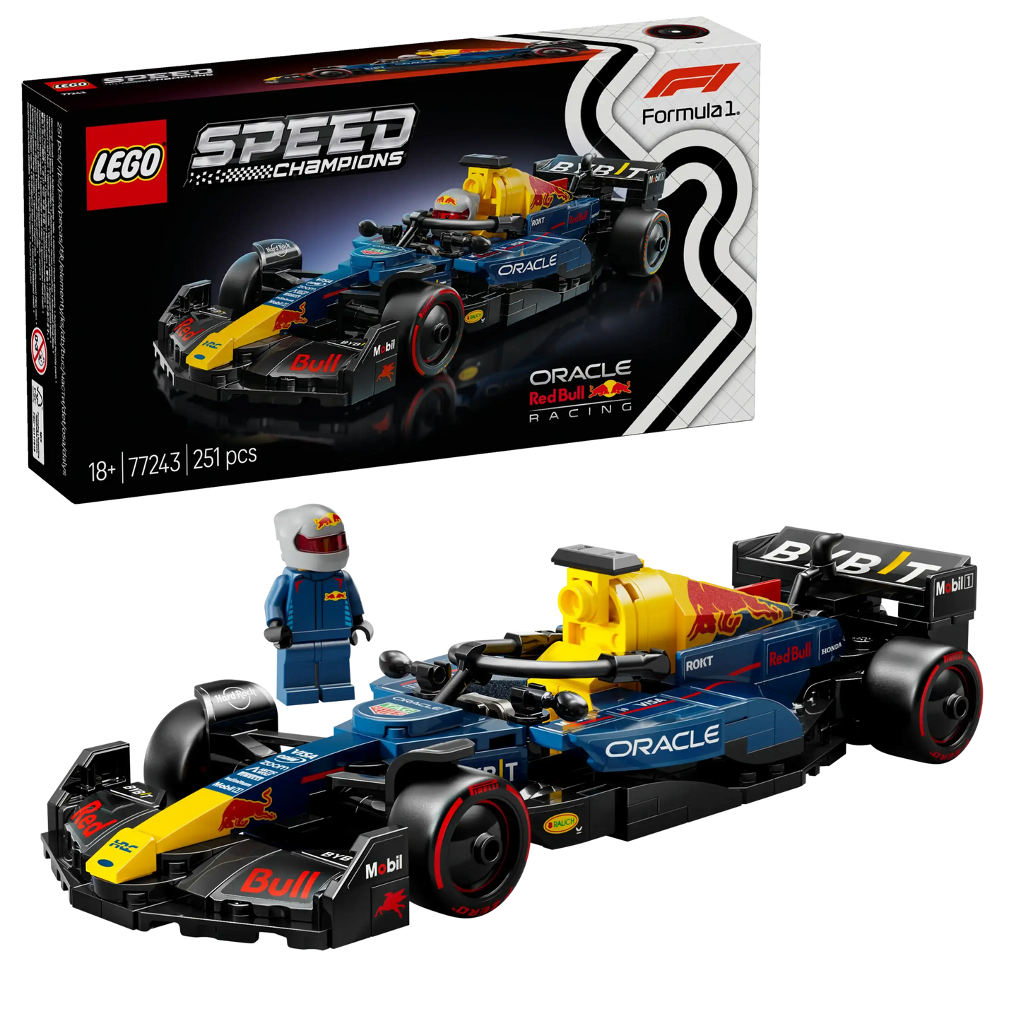 Lego Speed Champions Oracle Red Bull Racing RB20 F1® Race Car Vehicle Set 77243 (251 Pieces)