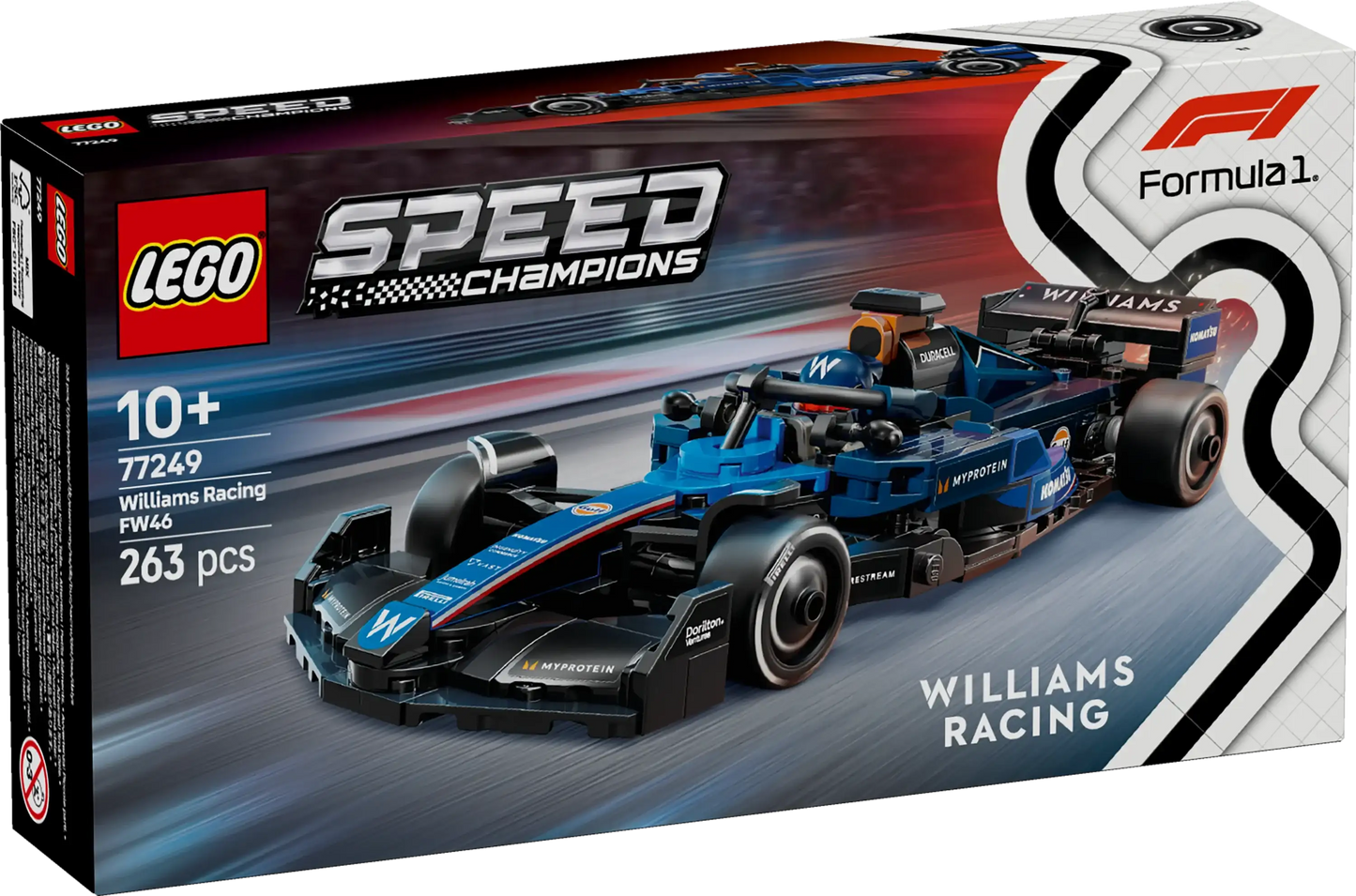 Lego Speed Champions Williams Racing FW46 F1® Race Car Vehicle Set 77249 Building Kit (263 Pieces)