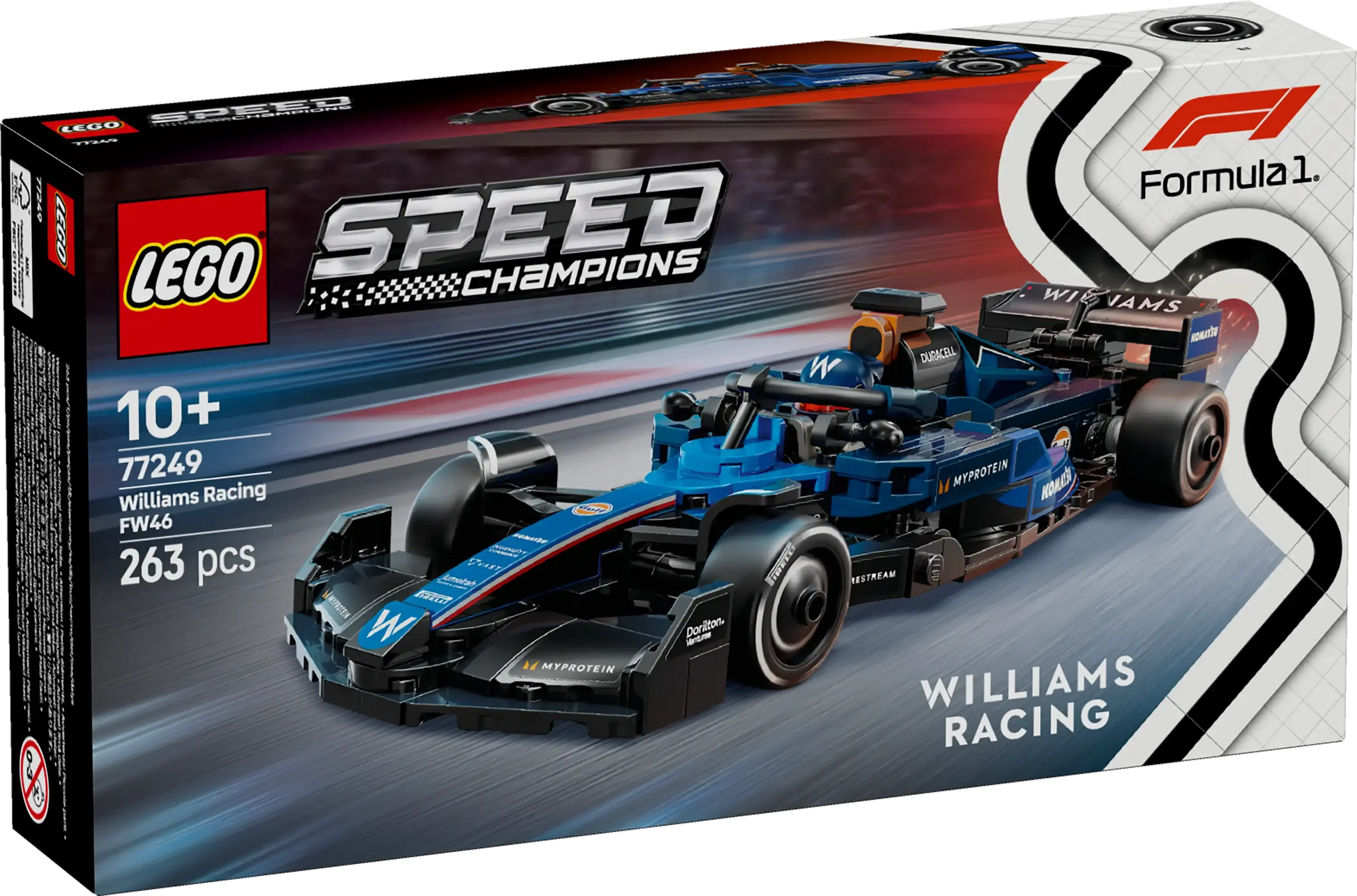 Lego Speed Champions Williams Racing FW46 F1® Race Car Vehicle Set 77249 Building Kit (263 Pieces)