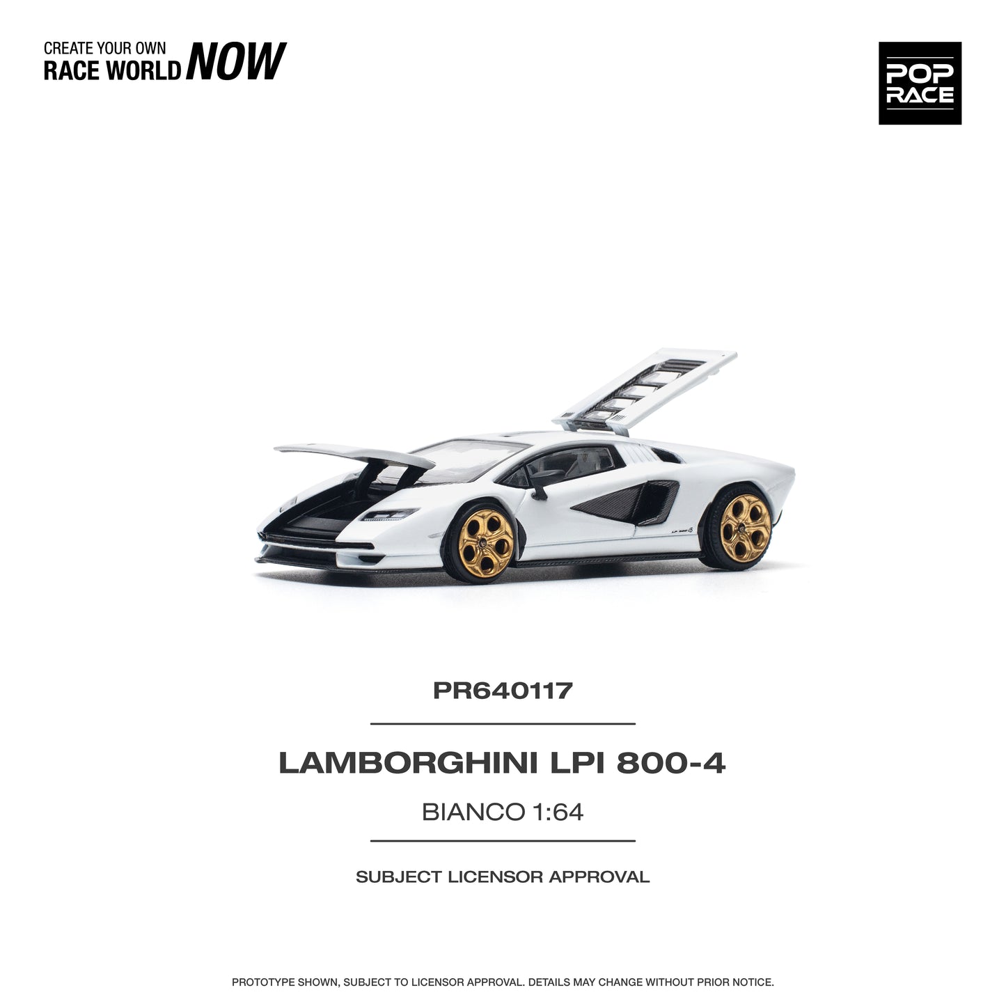 POP RACE Lamborghini Countach LPI800-4 Bianco Siderale