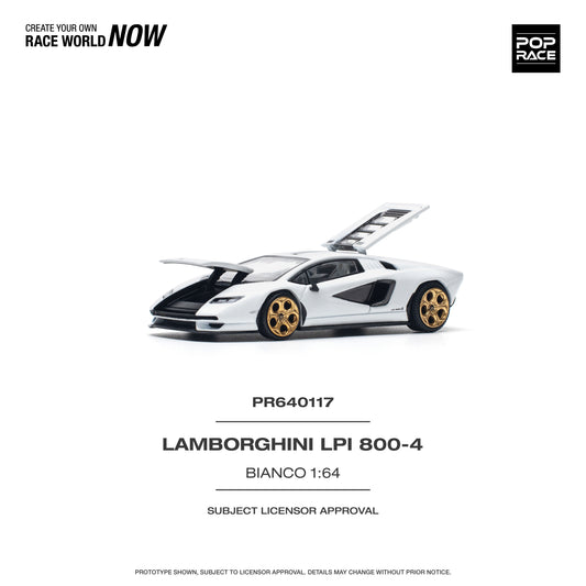 POP RACE Lamborghini Countach LPI800-4 Bianco Siderale