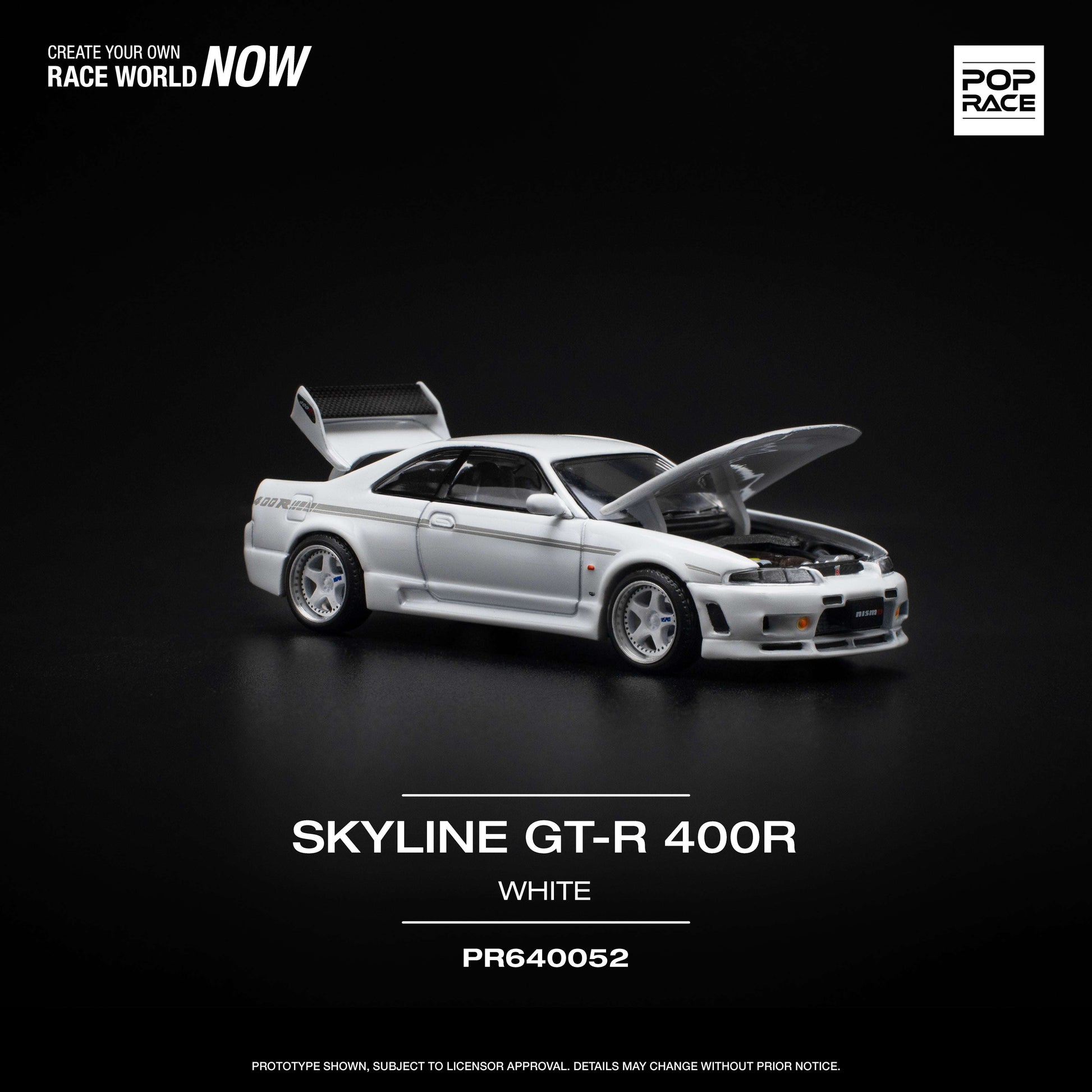 POP RACE Nissan Skyline GT-R R33 Nismo 400R White