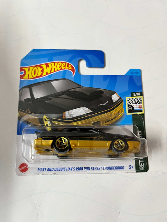 Imported Hot Wheels Mainline Matt And Debbie 1988 Pro Street Thunderbird Die-cast Car 1:64 Scale Collector Model