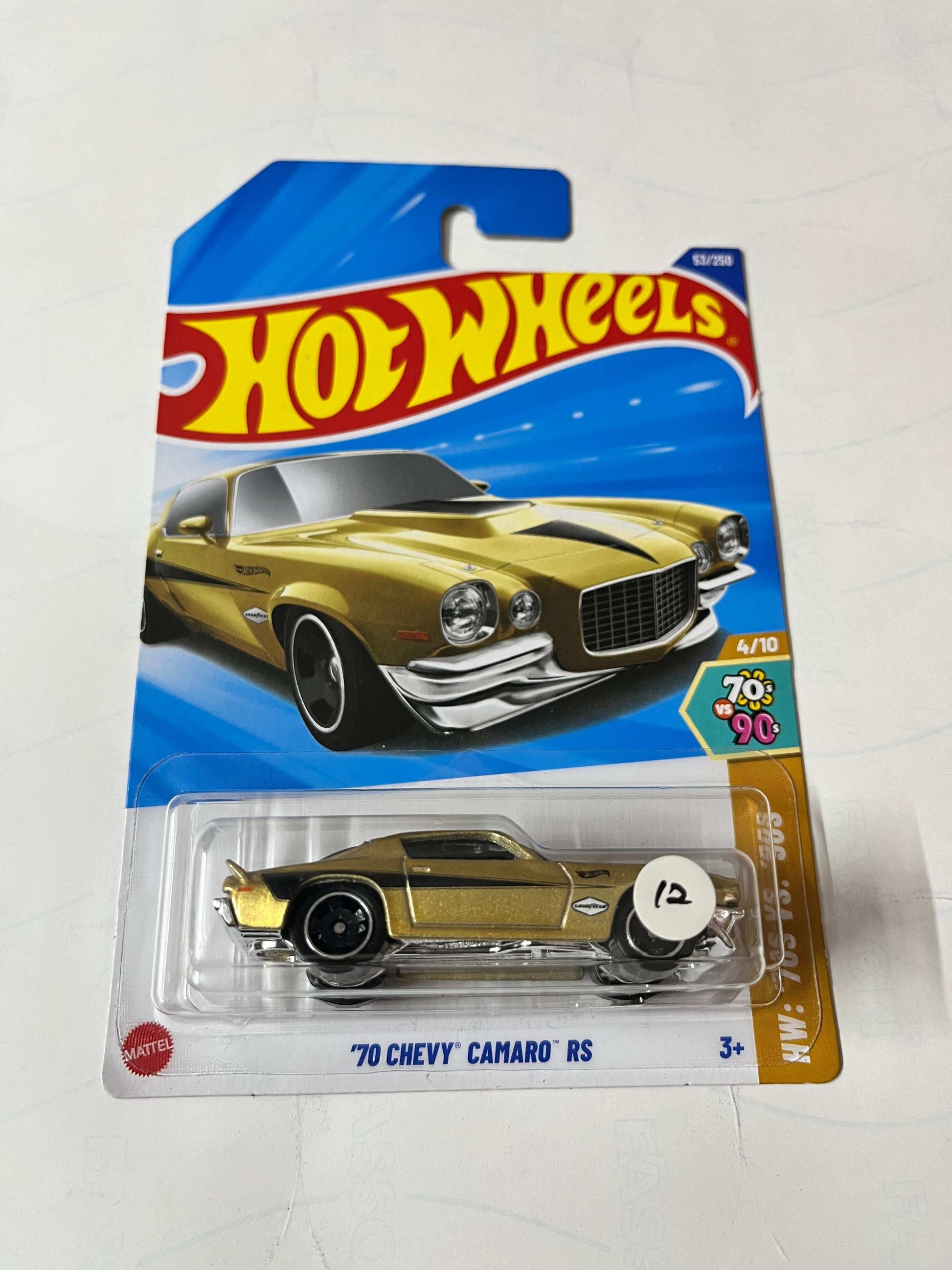 Imported Hot Wheels Mainline 70 Chevy Camaro RS Die-cast Car 1:64 Scale Collector Model