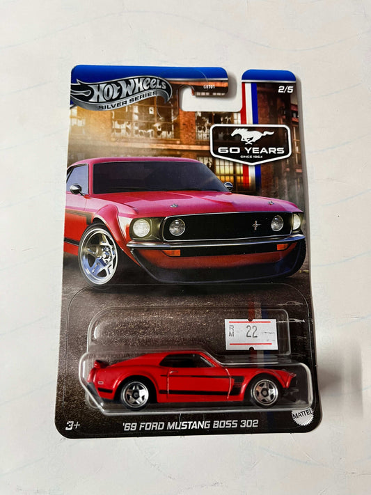 Imported Hot Wheels Silver Series 69 Ford  Mustang Boss 302 Die-cast Car 1:64 Scale Collector Model