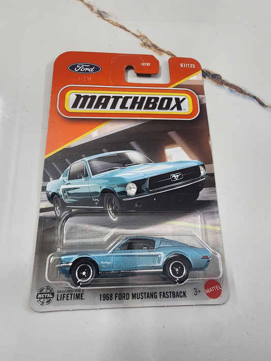 Matchbox 1968 Ford Mustang Fastback  Die-Cast Sports Car Collectible 1:64 Scale