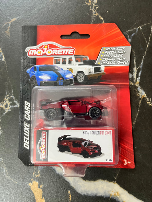 Majorette Deluxe Cars - Bugatti Chiron Pur Sport (Red)