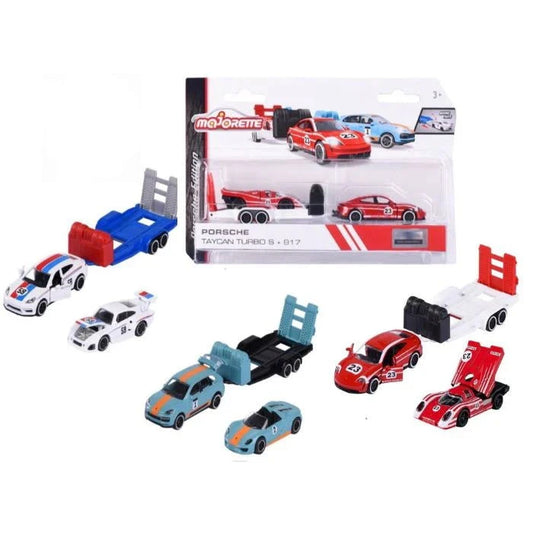 Majorette Porsche Cayenne Turbo S E-Hybrid with Porsche 918 Spyder - Race Trailer Set - Zoomsters India