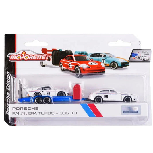 Majorette Porsche Panamera with Porsche 935 K3 - Race Trailer Set - Zoomsters India