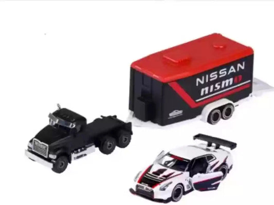 Majorette Race Trailer Mack Granite with Nissan GT-R Nismo GT3 - Premium Die-Cast Model Set - Zoomsters India