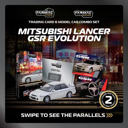 Tarmac Works : Mitsubishi Lancer GSR Evolution Silver Special Edition with Tarmac Cards (GLOBAL64 T64G-048-SL)