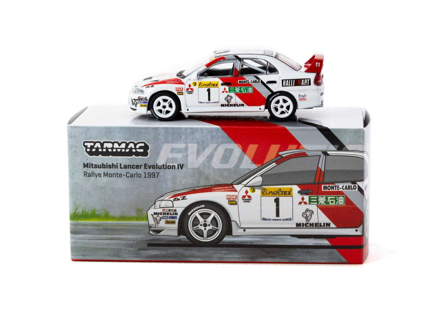 Tarmac Works:  Mitsubishi Lancer Evolution IV  Rallye Monte-Carlo 1997 1 -(GLOBAL64 T64G-076-97MCR01)