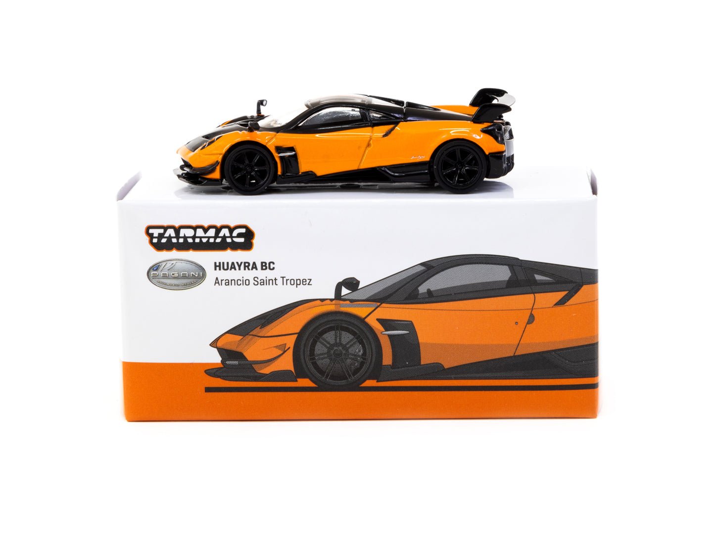 Tarmac Works:  Pagani Huayra BC Arancio Saint  Tropez - ( GLOBAL64 T64G-TL014-OR)