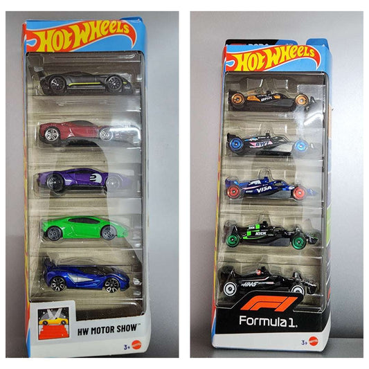 Hot Wheels 2024 F1 & 2025 HW Motor Show - Dual 5-Pack Bundle!
