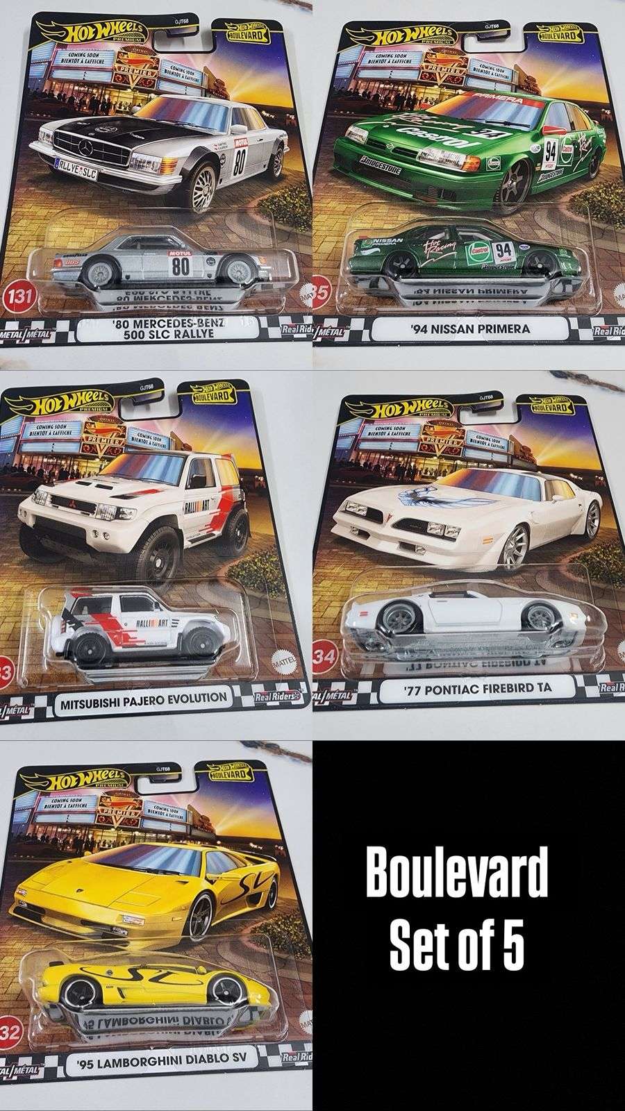 Hot Wheels Boulevard Collection Premium Set Of 5 1:64 Scale