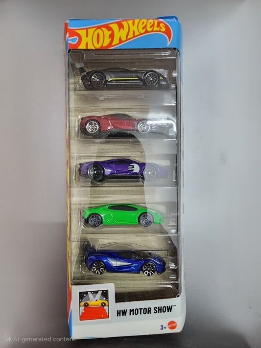 Hot Wheels 2025 HW MOTORSHOW 5-Car Pack! The Ultimate Supercar Collection!
