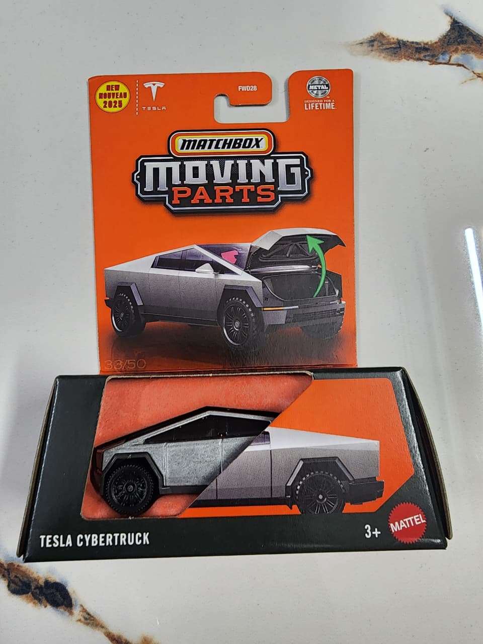Matchbox Moving parts Tesla Cybertruck Die-Cast Sports Car Collectible 1:64 Scale