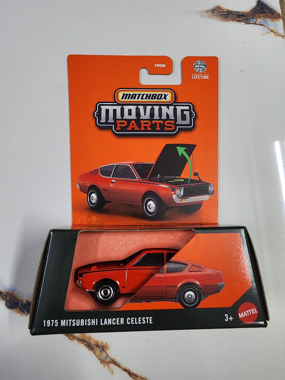 Matchbox Moving parts 1975 Mitsubishi Lancer  Die-Cast Sports Car Collectible 1:64 Scale